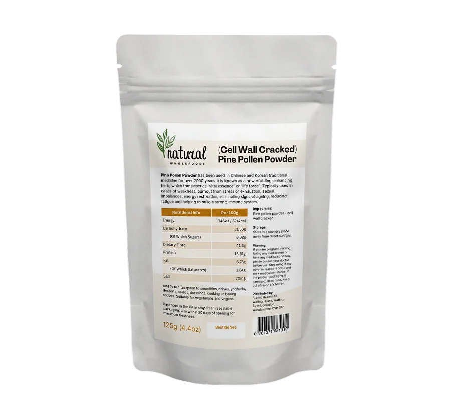 Pine Pollen Powder (cell wall cracked) 125g - Image 2