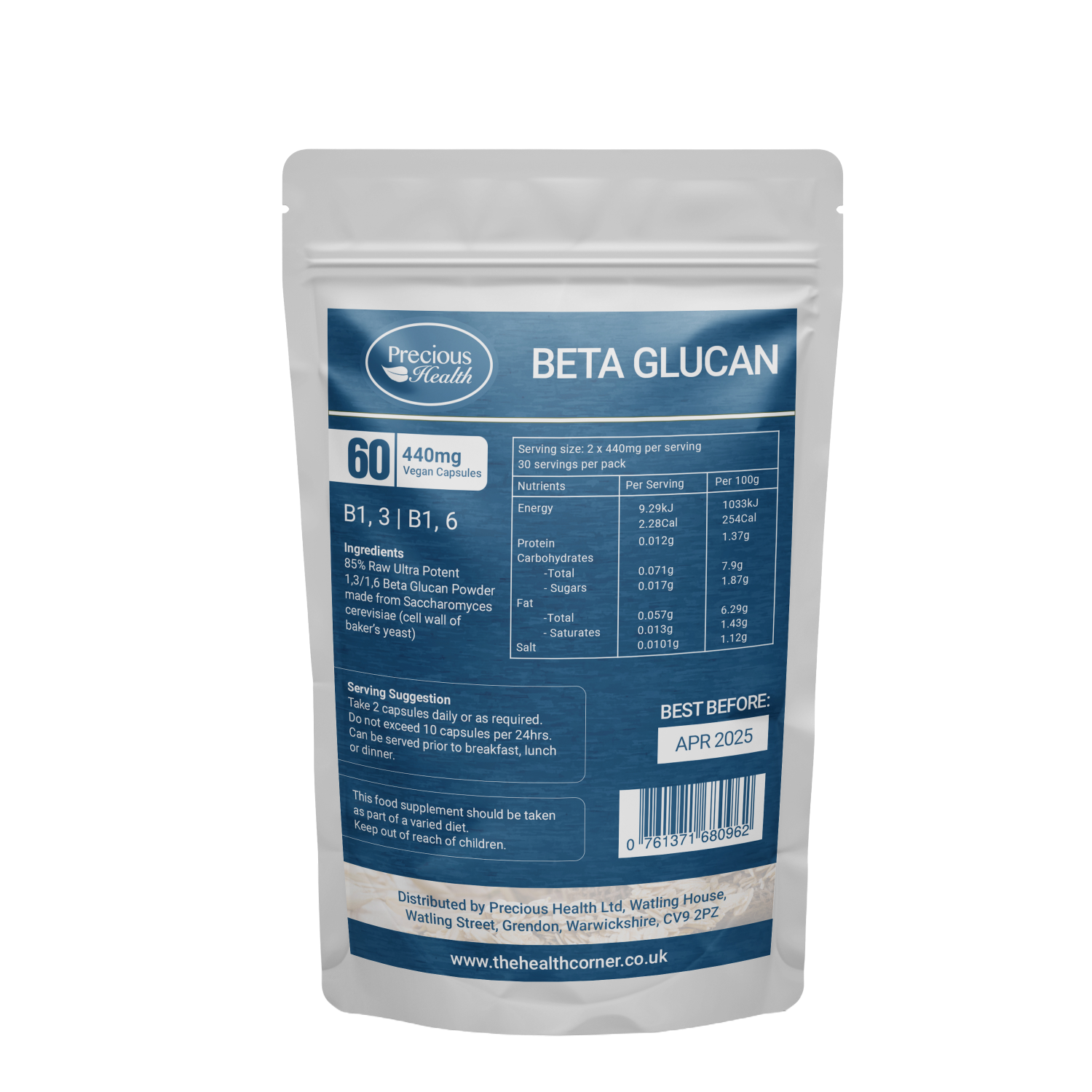 Beta Glucan 1,3 & 1,6 - 60 Capsules - Image 4